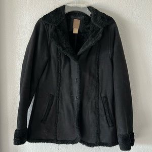 Black faux suede jacket
